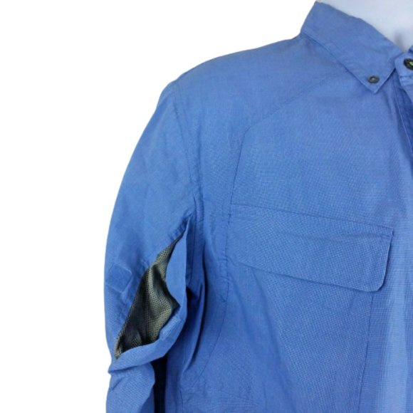 Exofficio Button Front Shirt Vented Long Sleeve Hiking Camping Fishing Checks - Picture 3 of 11